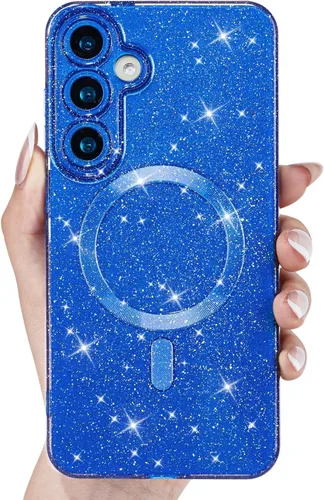 Vista 38 de Svanove Funda magnética con purpurina para Samsung Galaxy S22, compatible con Magsafe Cute, brillante, brillante, estética, dura y brillante