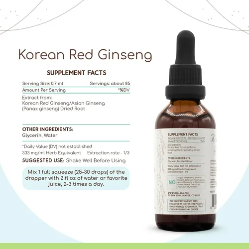 Vista 3 de Tintura de extracto de hierbas de ginseng rojo coreano B60 sin alcohol, ginseng rojo coreano silvestre (ginseng asiático, panax ginseng) raíz seca