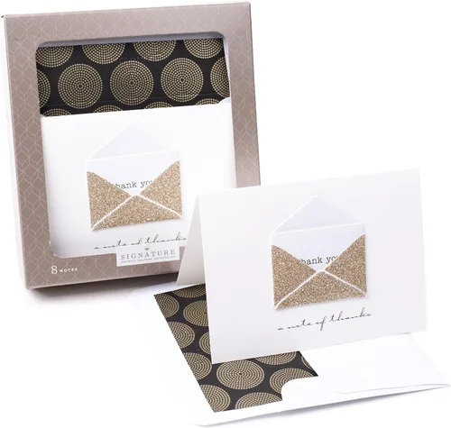 Vista 6 de Hallmark Signature - Tarjetas de agradecimiento doradas, escritura dorada (10 tarjetas con sobres)