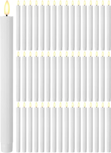 Vista 16 de Funtery 48 velas LED sin llama, marfil, 8 pulgadas, estilo compacto
