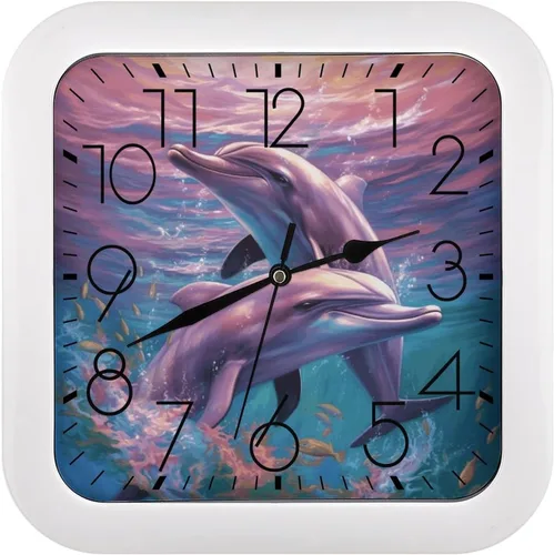 Vista 14 de 10" Square Modern Wall Clock,Animal Leopard Jungle Print Kitchen Clocks Wall Battery Operated,Silent Non Ticking Unique Funny Cute Wall Clock for