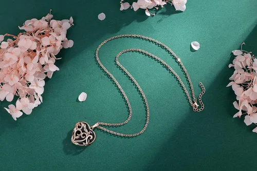 Vista 2 de MAIBAOTA Collar de punto de cristal curativo envuelto en flores, collares con dije de piedra de cristal natural, joyería de cuarzo reiki para mujer