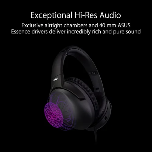 Vista 2 de ASUS ROG Strix Go Core Wired Gaming Headset 35mm Connector Lightweight Design Over-Ear Headphones for PC Mac Nintendo Switch and PS4 Black