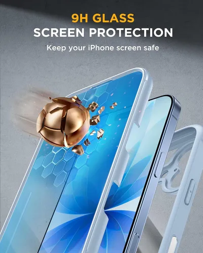 Vista 546 de Miracase Serie de vidrio para iPhone 11 de 6.1 pulgadas, funda protectora de cuerpo completo resistente mejorada con protector de pantalla de vidrio
