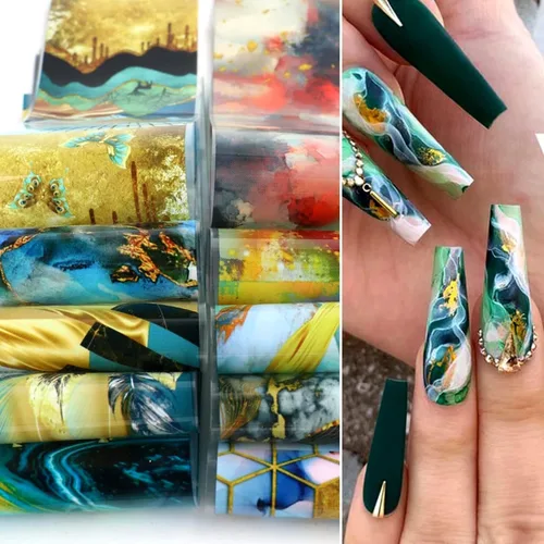 Vista 20 de Calcomanías de transferencia de papel de uñas de Navidad, 10 hojas de calcomanías de arte de uñas de Navidad, calcomanías de invierno, Papá Noel