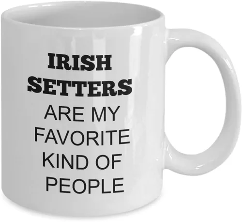 Vista 2 de Funny Irish Setter Are My Favorite Kind of People - Taza de café de 11 o 15 onzas, taza de té de perro, raza Pedigrí EZ#0343