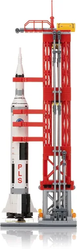 Vista 4 de Block Builder Rocket Launch - Juego de bloques de construcción (457 piezas) de la serie espacial para niños y adultos