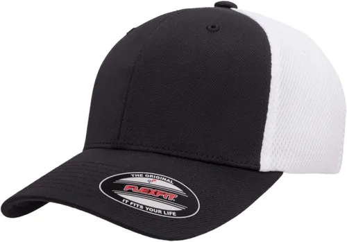 Vista 14 de Flexfit - Gorra ajustable de malla elástica en dos tonos Negro