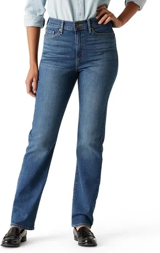 Vista 10 de Levi Strauss Signature Gold Women's High Rise Straight Jeans Ópalo negro (elástico)