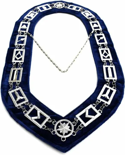 Vista 3 de Masonic Regalia Blue Lodge Master Mason + delantal + collar + guantes + estuche- Paquete, Negro