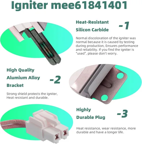 Vista 3 de MEE61841401 MEE61841403 MEE63084901 Cocina de gas Encendedor de estufa compatible con hornos y cocinas LG, reemplazo del ignitor PD00001851 1599783