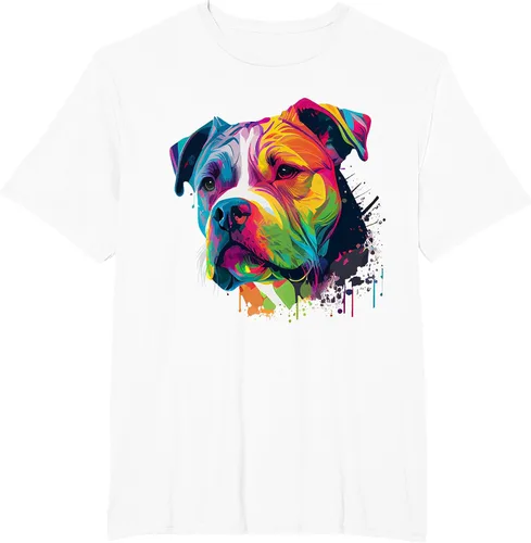 Vista 103 de Colorful American Bulldog American Bully Men Women T-Shirt Asphalt Grey
