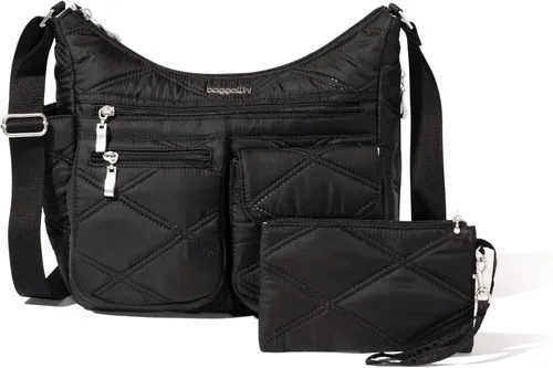 Vista 50 de Baggallini womens Everywhere Bagg Crossbody Women 11x9 Lightweight Nylon Hobo Water-resistant Travel Bag W/Rfid