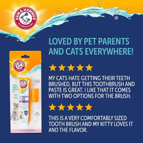 Vista 9 de Arm & Hammer Complete Care - Kit dental para perros, pasta de dientes enzimática para perros con sabor a atún, cepillo de dientes y cepillo de dedo