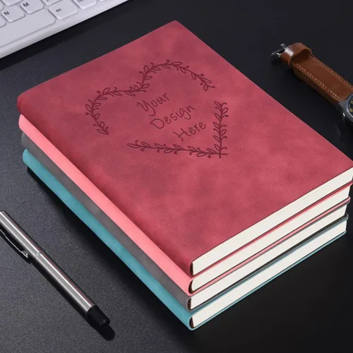 Vista 6 de Cuaderno personalizado de cuero diario con grabado con nombre y texto para mujeres y hombres, 192 páginas, regalo personalizado de cumpleaños