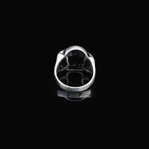 Vista 4 de Skull Handmade Sterling Silver Men, Fidget Ring Men, Gothic Biker Ring, Spinner Ring Men, Anniversary, Memorial