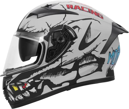 Vista 2 de Casco de Motociclista de Cara Completa Certificado DOT – Cáscara Ligera de ABS, Modelo de Bicicleta de Calle con Protector Solar y Visera