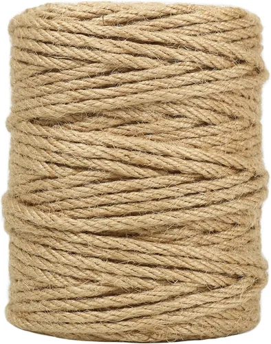 Vista 9 de Tenn Well Cuerda de yute natural fuerte, 0.157 in de grosor y 66 pies de largo, rollo de cuerda de yute para jardín, artes y manualidades