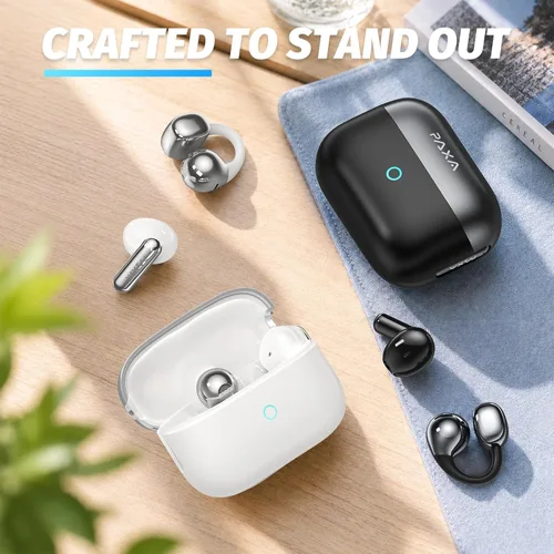 Vista 10 de PAXA Auriculares con clip de oreja abierta 2 en 1 con auriculares Blanco