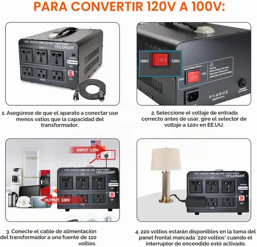 Vista 3 de Convertidor de voltaje de 3000W 120V a 100V EE.UU. a Japón paso abajo/hacia