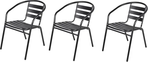 Vista 15 de Juego de 2 sillas apilables de aluminio de metal para restaurante para interiores y exteriores, ligeras, para comedor, patio, tienda