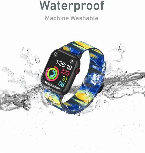 Vista 2 de Correas de nailon para Apple Watch unisex – iWatch 1/2/3/4/5/6/7/8/9/SE/Ultra 2 correas para 1.496 in/1.575 in/1.614 in/1.654 in/1.732 in/1.772