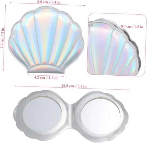 Vista 2 de Luxshiny Espejo de bolsillo para mujer, espejo de billetera delgado, plegable, portátil, compacto, de doble cara, plegable para maquillaje ()