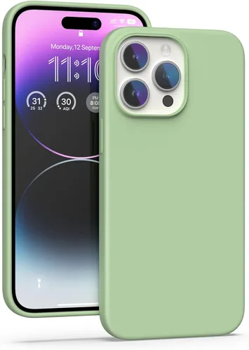 Vista 67 de Funda de silicona líquida compatible con iPhone 12 Pro Max 6.7 pulgadas, funda de gel de protección completa con forro de microfibra, funda