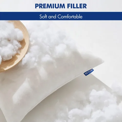 Vista 2 de MIULEE Relleno de almohada de 12 x 12 pulgadas, rellenos de almohada decorativos cuadrados, formas de almohada esponjosas de primera calidad