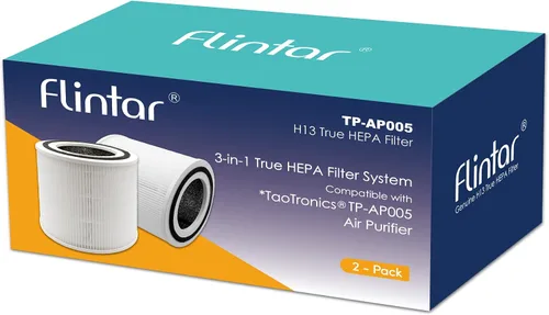 Vista 3 de Filtro de repuesto TT-AP005, compatible con purificador de aire TaoTronics TT-AP005, filtración de grado H13 y juego de filtros de carbón activado