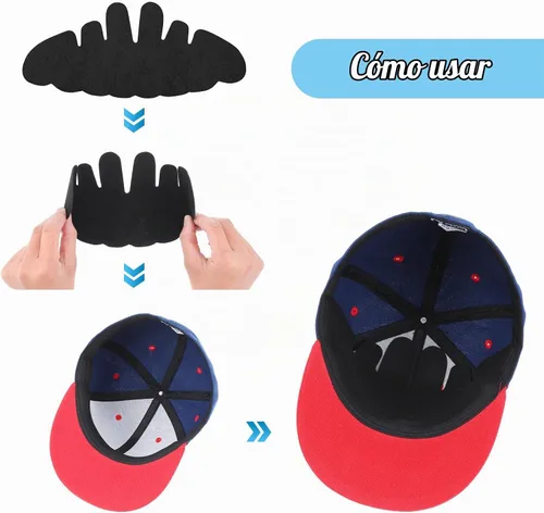 Vista 3 de 10 piezas de gorras de béisbol, lavables para sombreros de fieltro para sombrero, forro de sudor, insertos reutilizables para sombrero de soporte