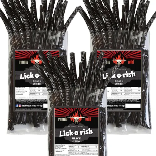 Vista 13 de Caramelo de regaliz de cereza Dulces divertidos y festivos para el Día de la Madre Lick-o-Rish, 3 libras en total