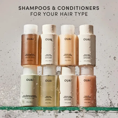 Vista 8 de OUAI Champú Espeso - Champú Hidratante con Queratina, Raíz de Malvavisco, Manteca de Karité, Aceite de Aguacate para Cabello Grueso - Fortalece e