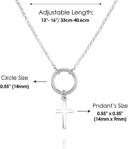 Vista 30 de Collar de cruz de oro para mujer, collares con colgante de cruz minimalista, longitud de 16 a 18 pulgadas, joyería cristiana hecha a mano, regalo