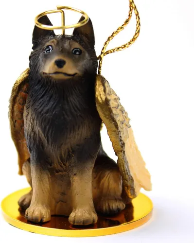 Vista 98 de Conversation Concepts Adorno navideño: Chihuahua, pelo largo 19-Dorado