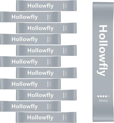 Vista 9 de Hollowfly 12 bandas de ejercicio de látex para entrenamiento de glúteos, bandas de ejercicio elásticas antideslizantes para piernas, sentadillas