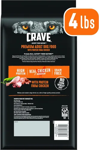 Vista 2 de Crave Comida con proteína para perros, libre de granos, adulto 34% protein, real animal protein, no by-product meal, no corn, wheat, soy,