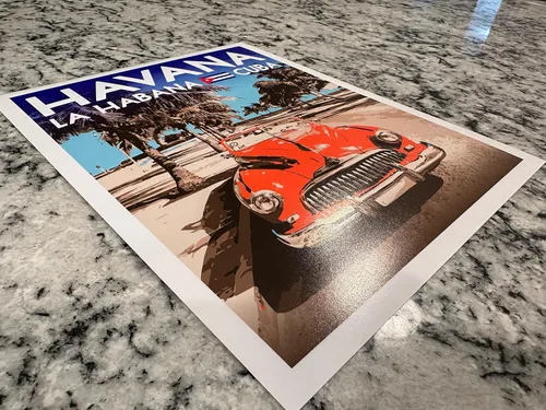 Vista 5 de GO SEE DESIGN Póster de viaje estilo vintage Havana Cuba - 8 x 10 - 12 x 18 - 18 x 24 - 24 x 36 / 4 x 6 pulgadas, impresión artística estilo WPA La