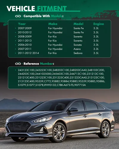 Vista 4 de SCITOO Kit de cadena de distribución adecuado para Hyundai Azera para Hyundai Santa Fe para Hyundai Sonata para Kia Sedona para Kia Sorento
