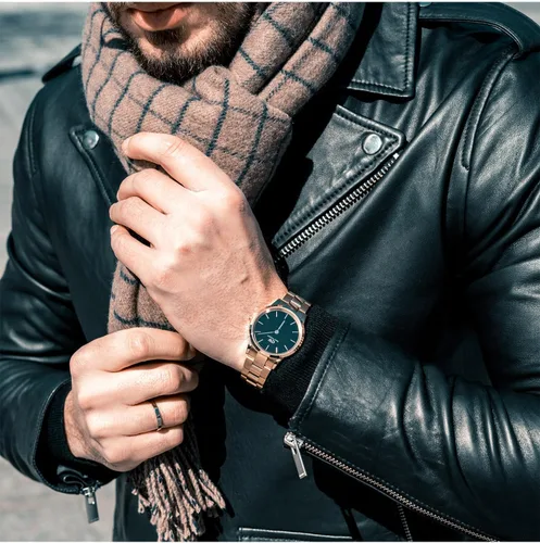 Vista 2 de Daniel Wellington Iconic Link Reloj pulsera de eslabones de oro rosa o plata