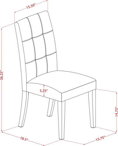 Vista 12 de East West Furniture ANAS3-AWA-08 Juego de mesa de comedor de cocina de 3 piezas contiene una mesa moderna y 2 sillas de comedor tapizadas de tela