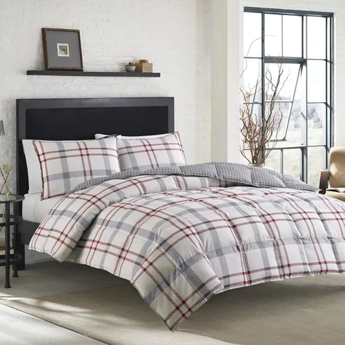 Vista 8 de Eddie Bauer - Juego de funda de edredón tamaño Queen, ropa de cama reversible de algodón con fundas a juego, elegante decoración del hogar