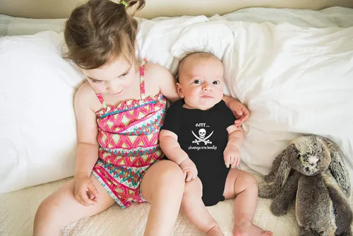 Vista 16 de AW Fashions Arrr Change Me Booty - Body divertido y adorable para recién nacido, ropa de bebé a la moda