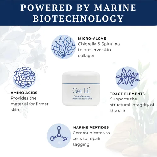 Vista 3 de Gernetic Ger Lift Crema facial reafirmante y lifting con efecto tensor, péptidos de colágeno marino, cuidado de la piel madura para mujeres