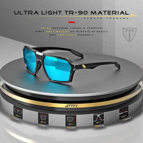 Vista 4 de ATTCL Gafas de sol polarizadas para hombre gafas deportivas casuales con protección UV marco hexagonal TR90 M
