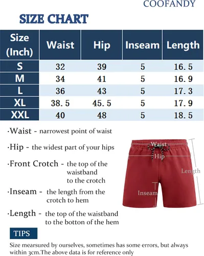 Vista 6 de COOFANDY Traje de baño para hombre con forro de compresión 2 en 1, traje de baño corto de secado rápido