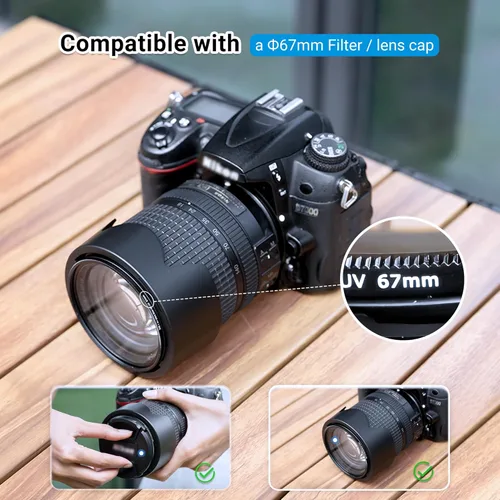 Vista 4 de JJC Parasol reversible para Nikon AF-S DX 0.709-5.512 in f/3.5-5.6G ED VR, AF-S DX 0.709-4.134 in f/3.5-5.6G ED VR, AF-S DX 0.709-5.315 in