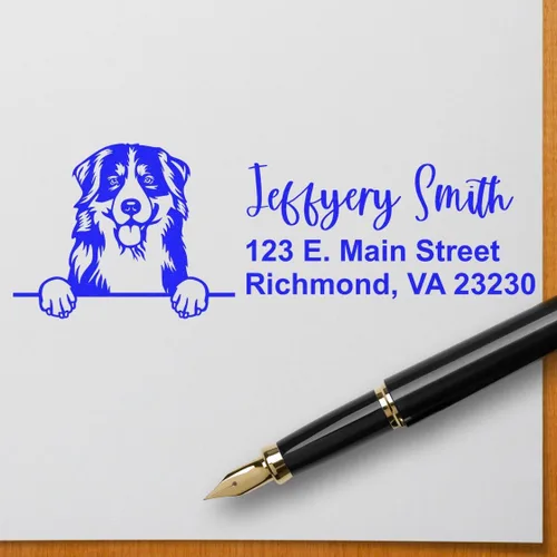 Vista 111 de American Bulldog Stamp Duo, Custom Return Address for Dog Lovers, Personalized Mail Mark for Letters and Cards