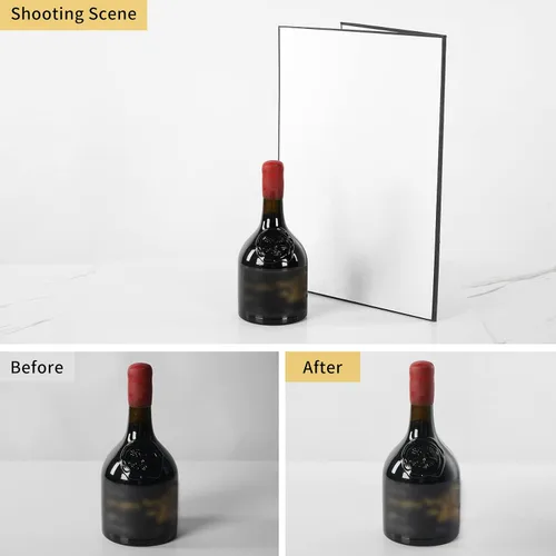 Vista 3 de Meking Cartón reflector de fotografía 3 en 1, 17"x12"/42x30cm, tablero difusor de luz plegable A3 para bodegón, fotografía de productos y alimentos