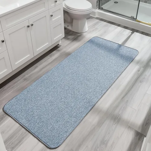 Vista 46 de Tapete de baño ultrafino, con base de goma, antideslizante, secado rápido, lavable a máquina, pelo bajo, absorbente, para ducha exterior, fregadero